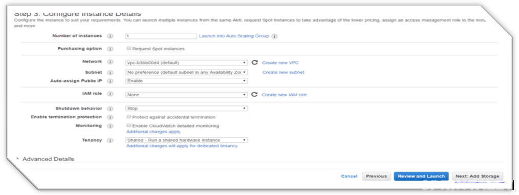 CONFIGURE INSTANCE DETAILS