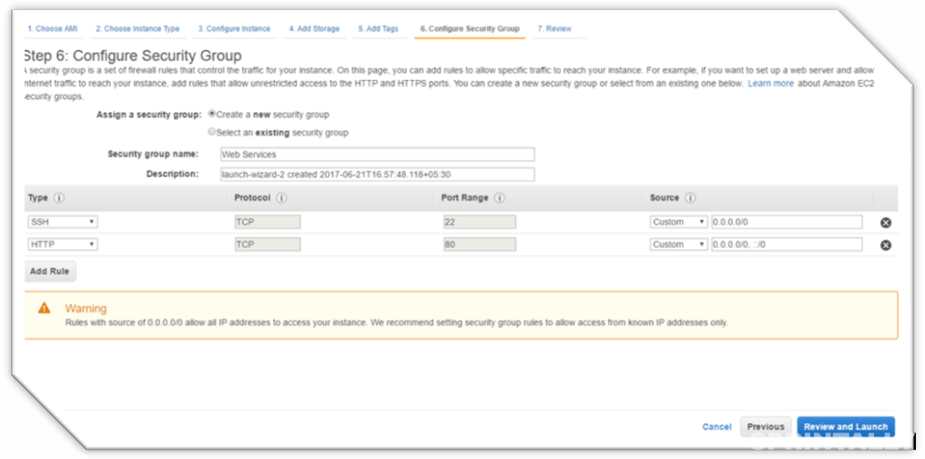 CONFIGURE SECURITY GROUP