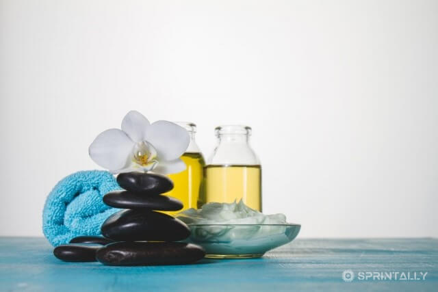 Bath with essential oils