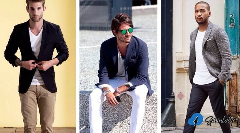 T-shirt and blazer