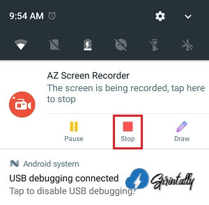 slide down the notification bar