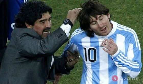 Lionel Messi and Diego Maradona