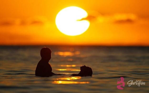 Romantic night date on the beach