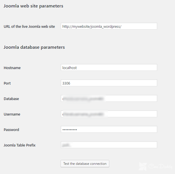 Joomla website parameters