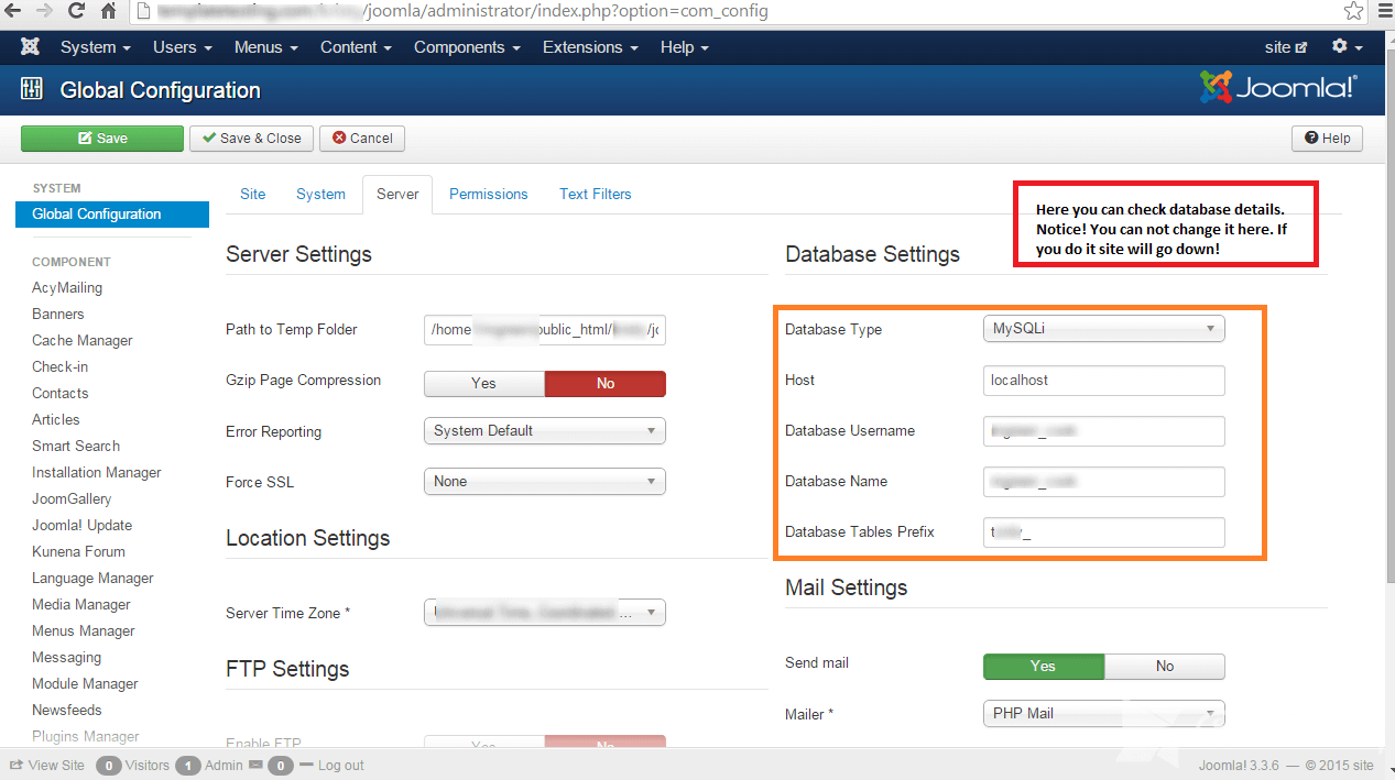 joomla admin panel