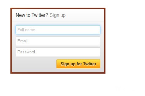 Glow effect to the Twitter account login fields