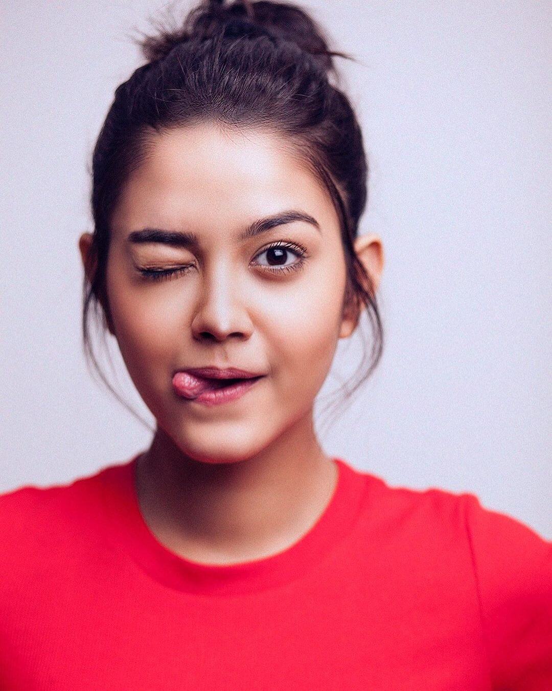 Priyal Mahajan On Red T Shirt