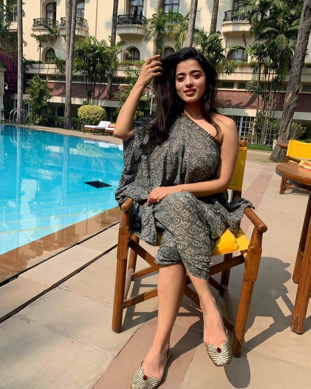 Ketika Sharma Sitting Near Swimming Pool